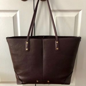Burgundy Faux Leather tote w/bonus purse